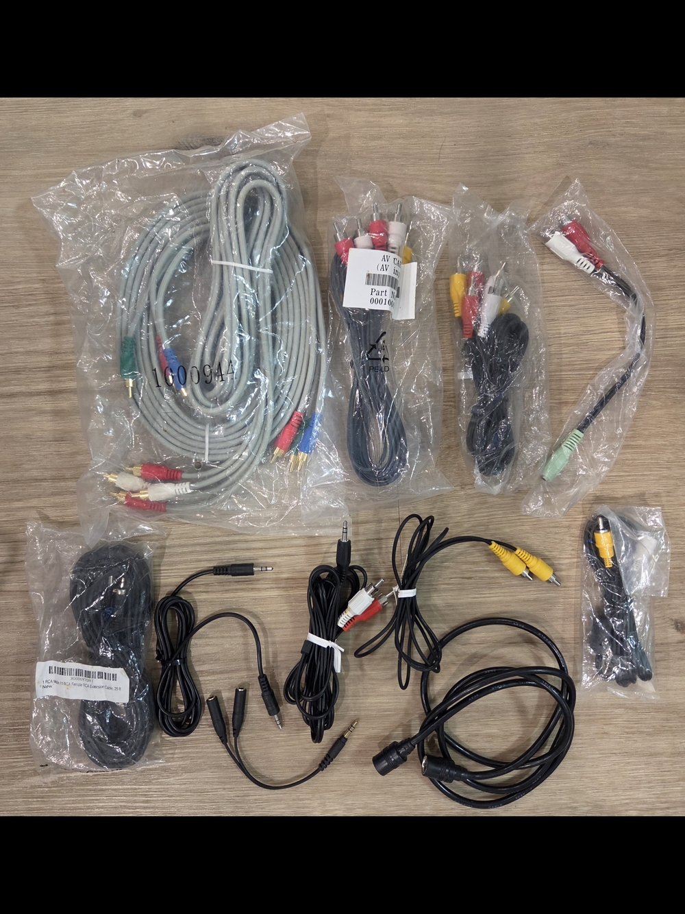 Lot Of 11 A/V Cables, Assorted Audio Visual Misc Cords, Most New & Untested